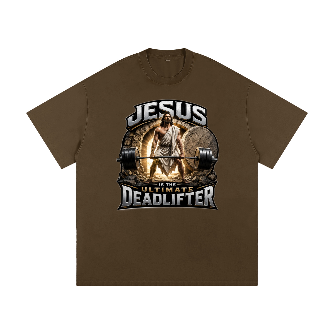 Jesus is the Ultimate Deadlifter Heavyweight Loose Fit T-Shirt